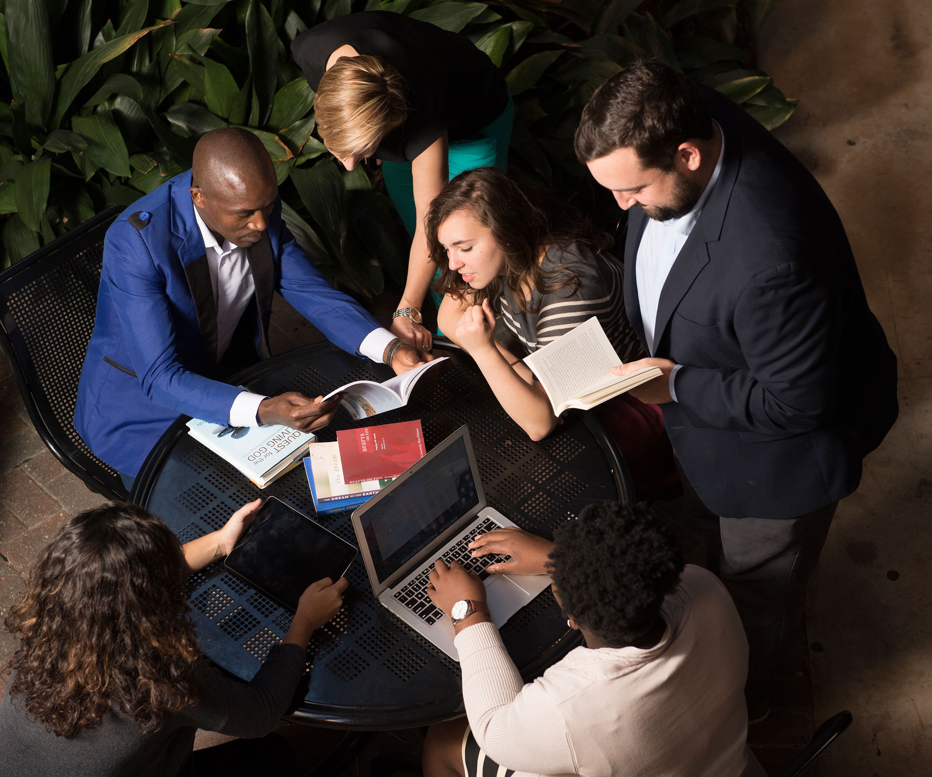 MBA students working on project