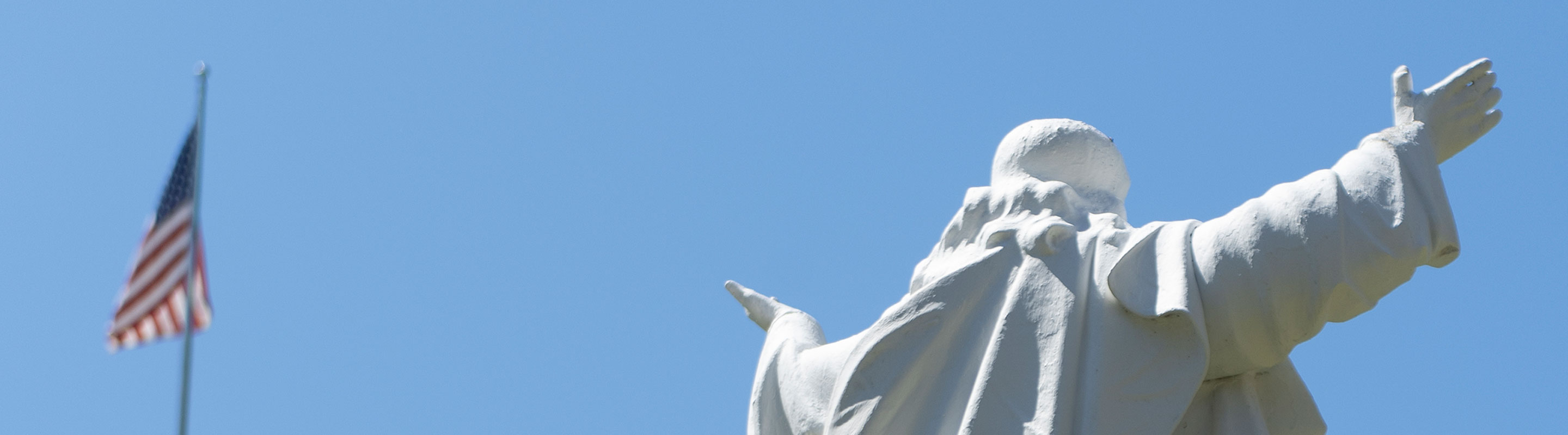 Flag with Jesus Statue 