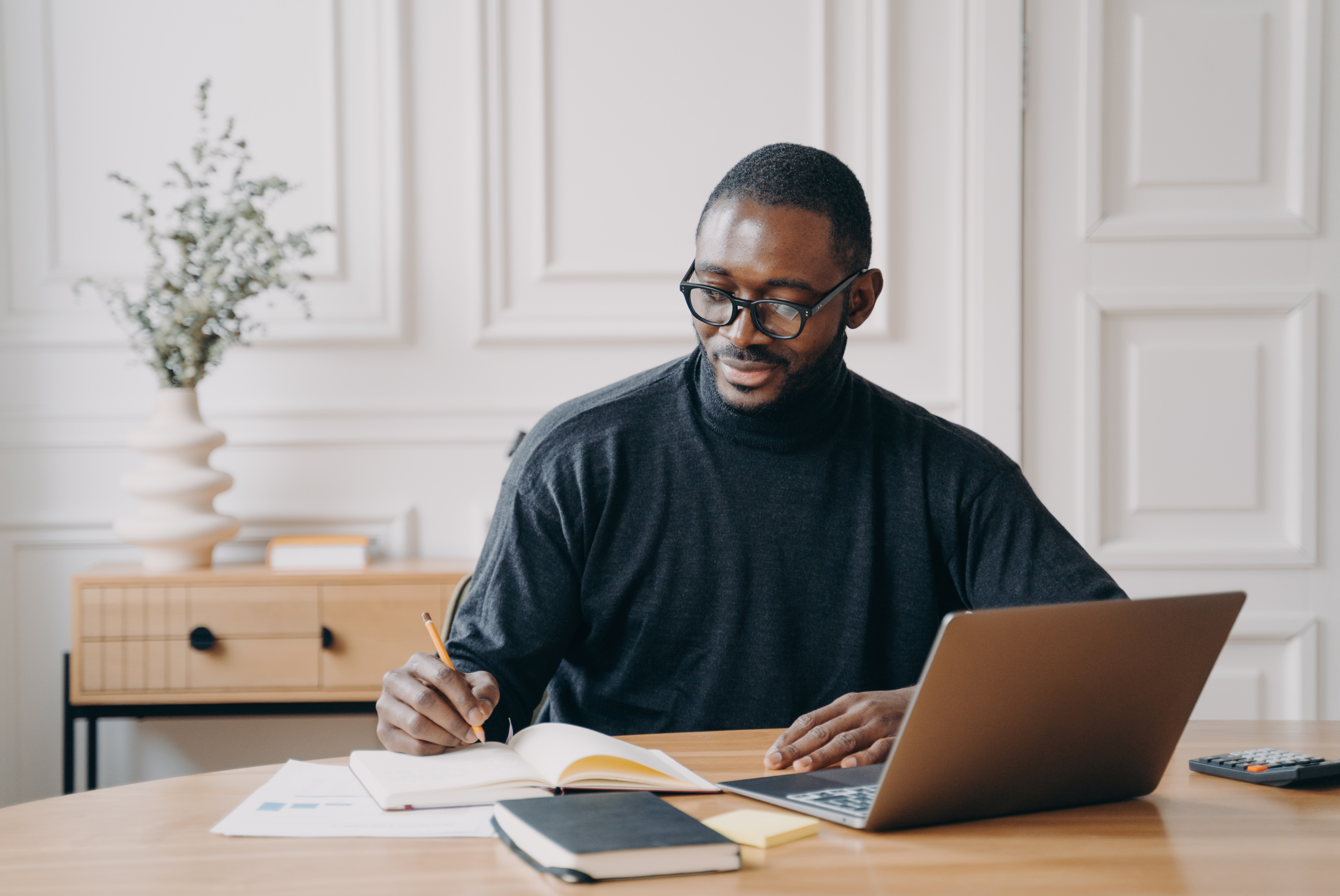 A man working on his laptop