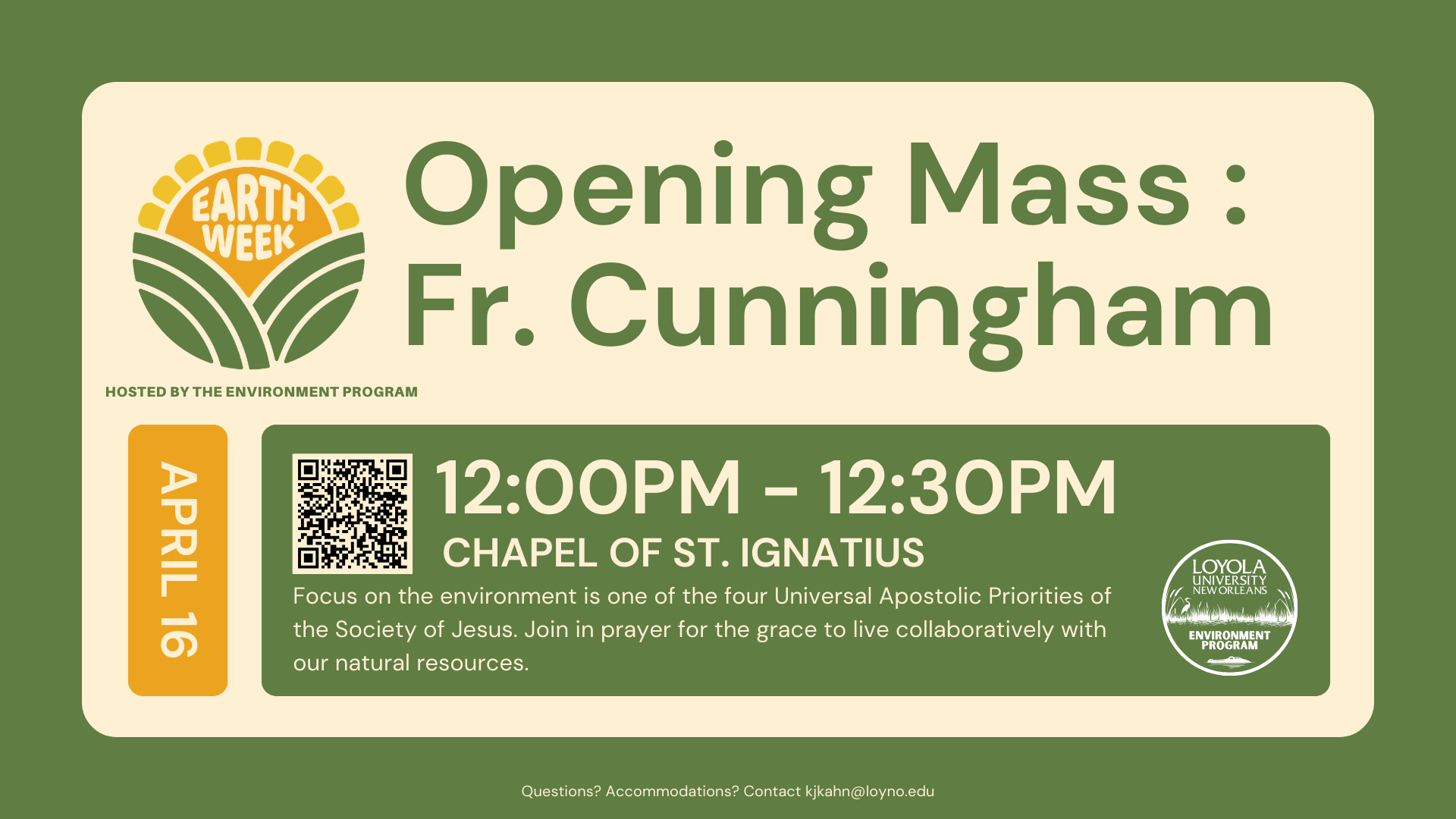 Earth Week Opening Mass