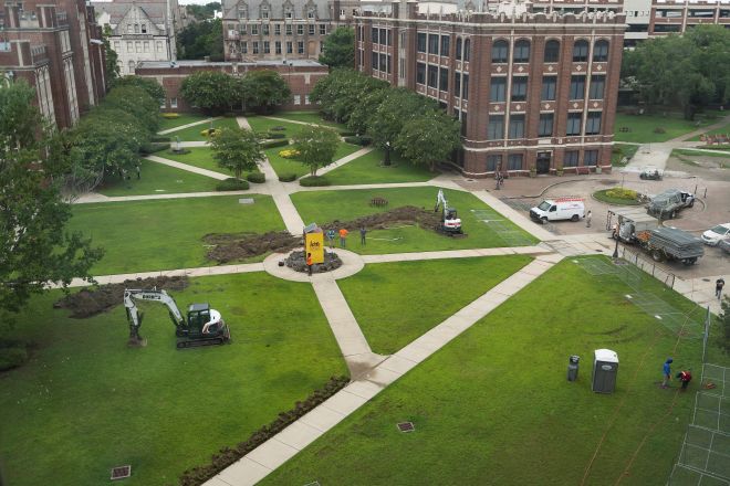 green space start of chapel