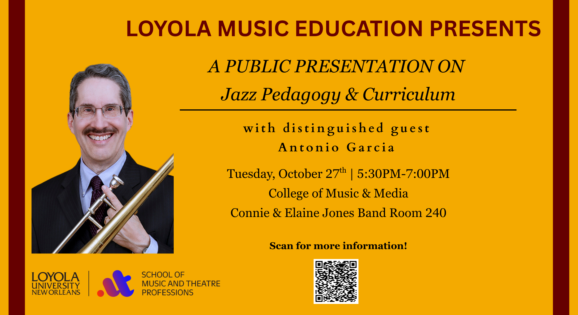 Jazz Pedagogy & Curriculum Workshop Presents: Antonio Garcia