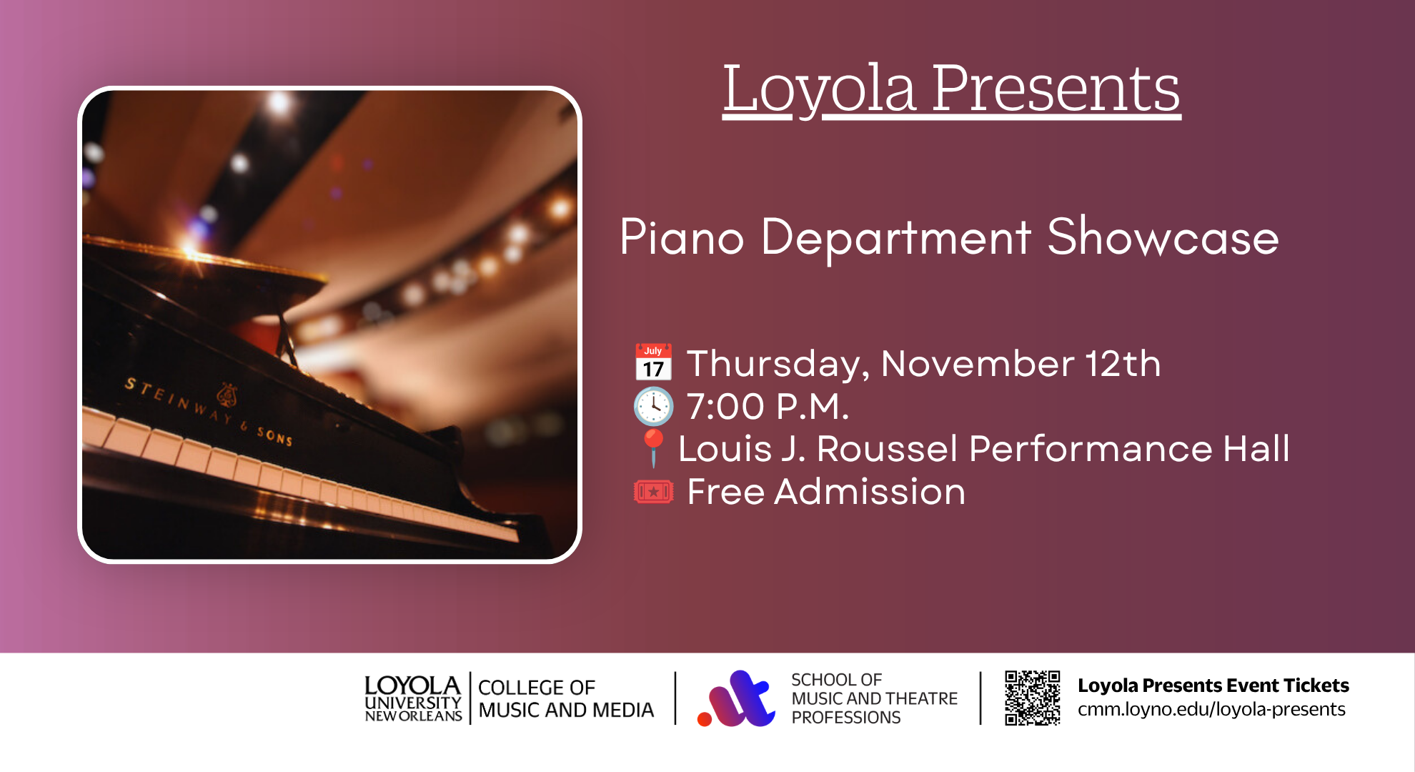 Piano Department Showcase Monitor Graphic