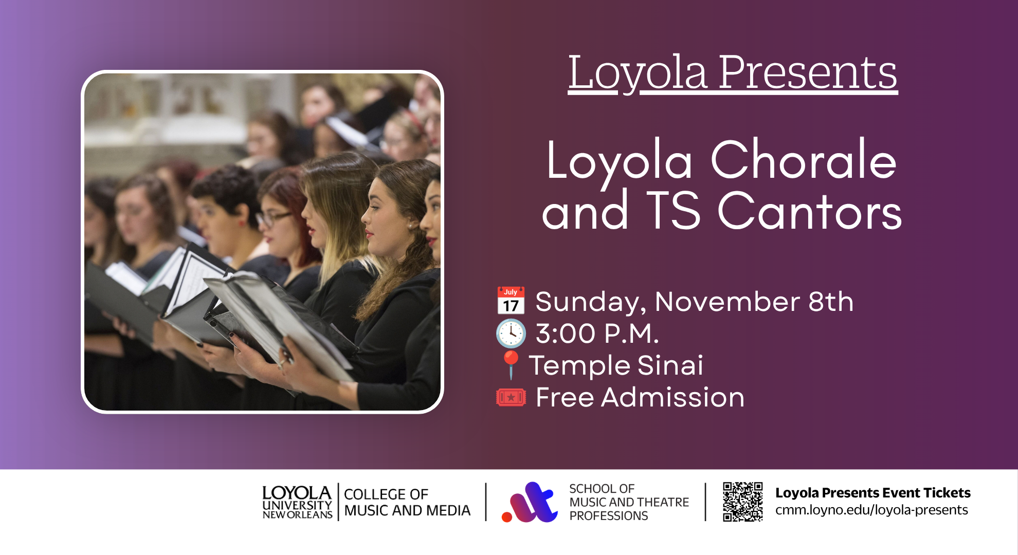 Loyola Chorale & TS Cantors Monitor Graphic